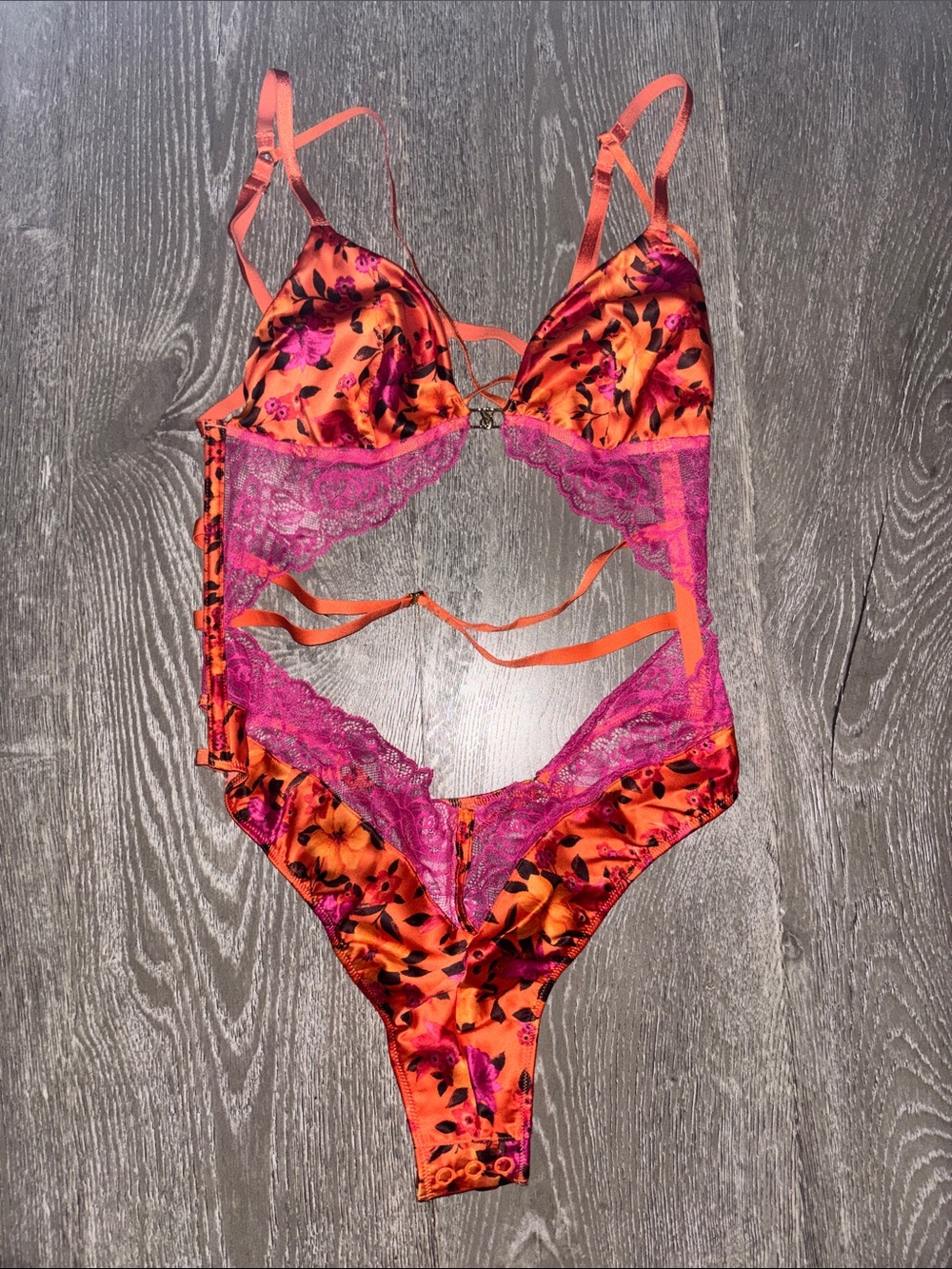 Island Vibes Orange Tropical Print Teddy from Victoria’s Secret